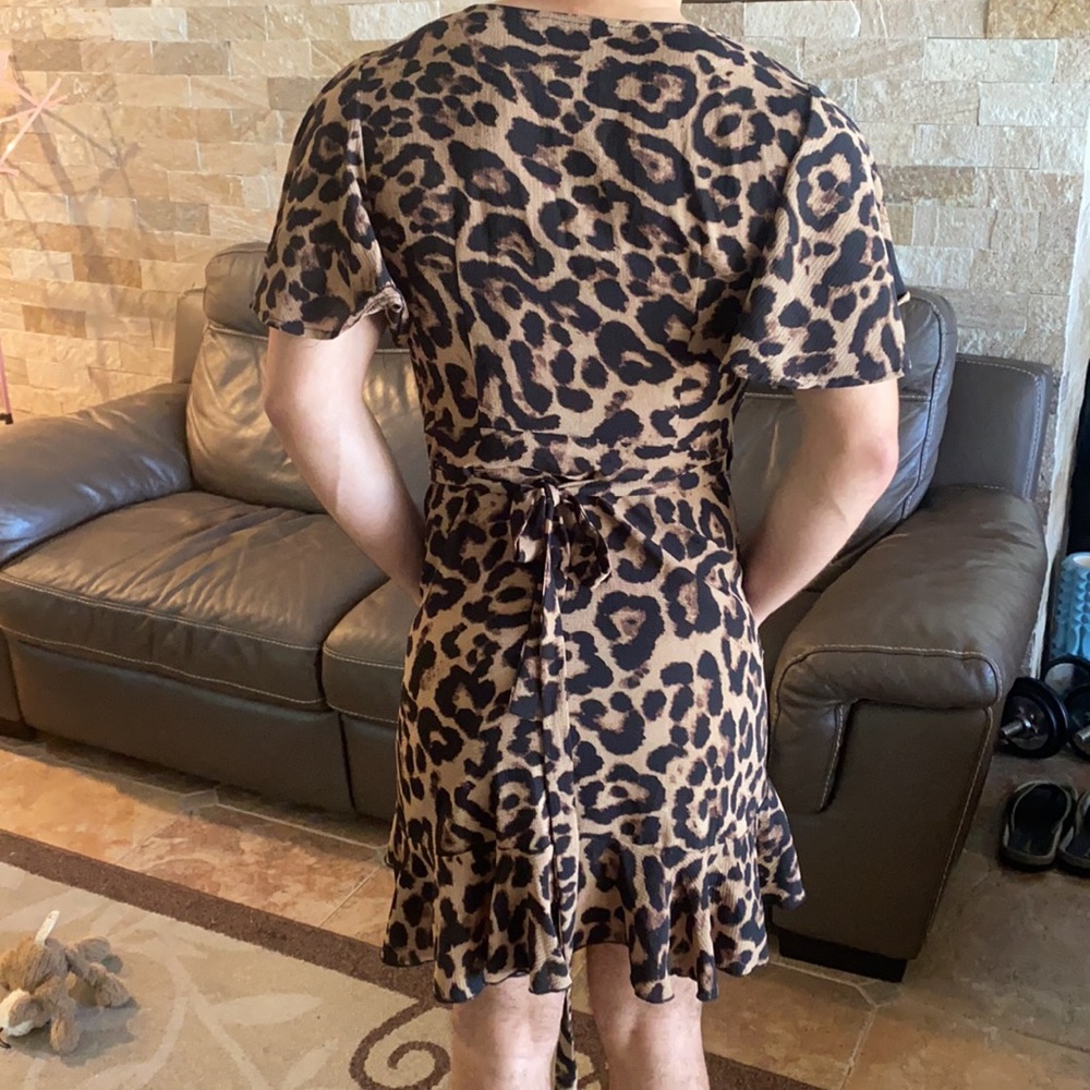 Cheetah print women’s medium sun coverup dress - Picture 4 of 6